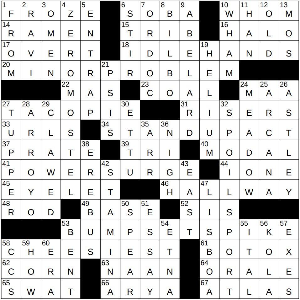japanese noodle crossword clue