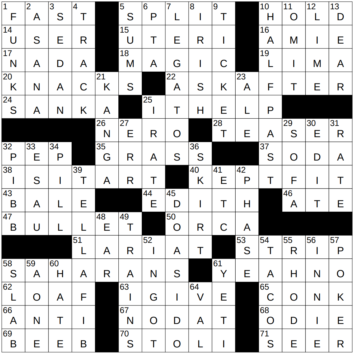 0117 24 NY Times Crossword 17 Jan 24 Wednesday NYXCrossword