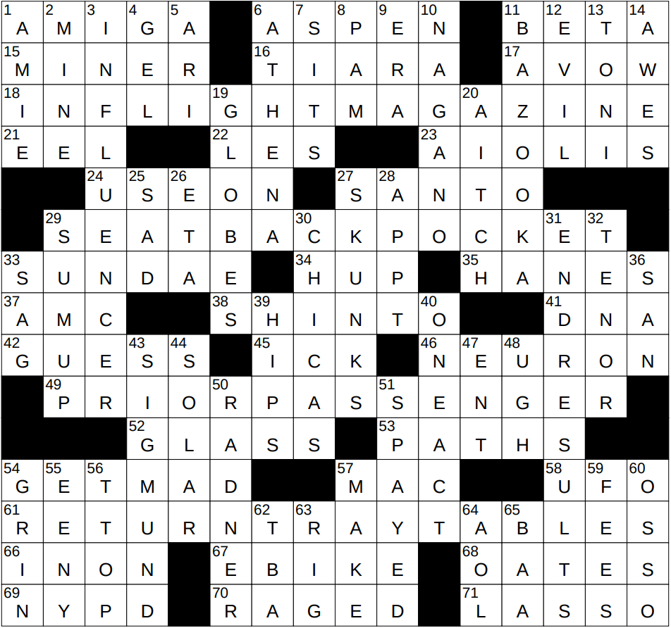 0401 25 NY Times Crossword 1 Apr 25 Tuesday NYXCrossword