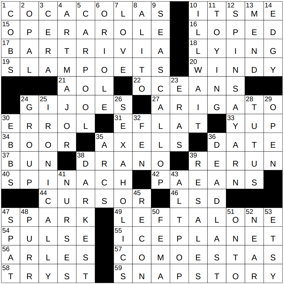 0411 25 NY Times Crossword 11 Apr 25 Friday NYXCrossword
