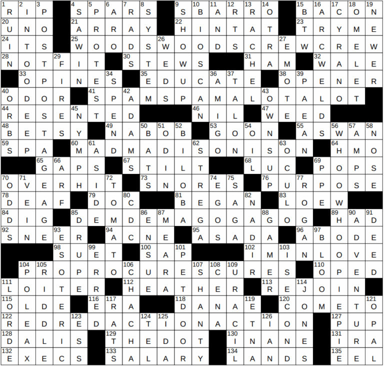 0420 25 NY Times Crossword 20 Apr 25 Sunday NYXCrossword