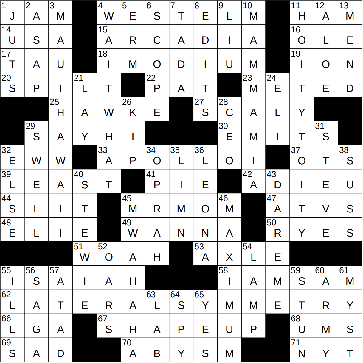 yale student crossword clue