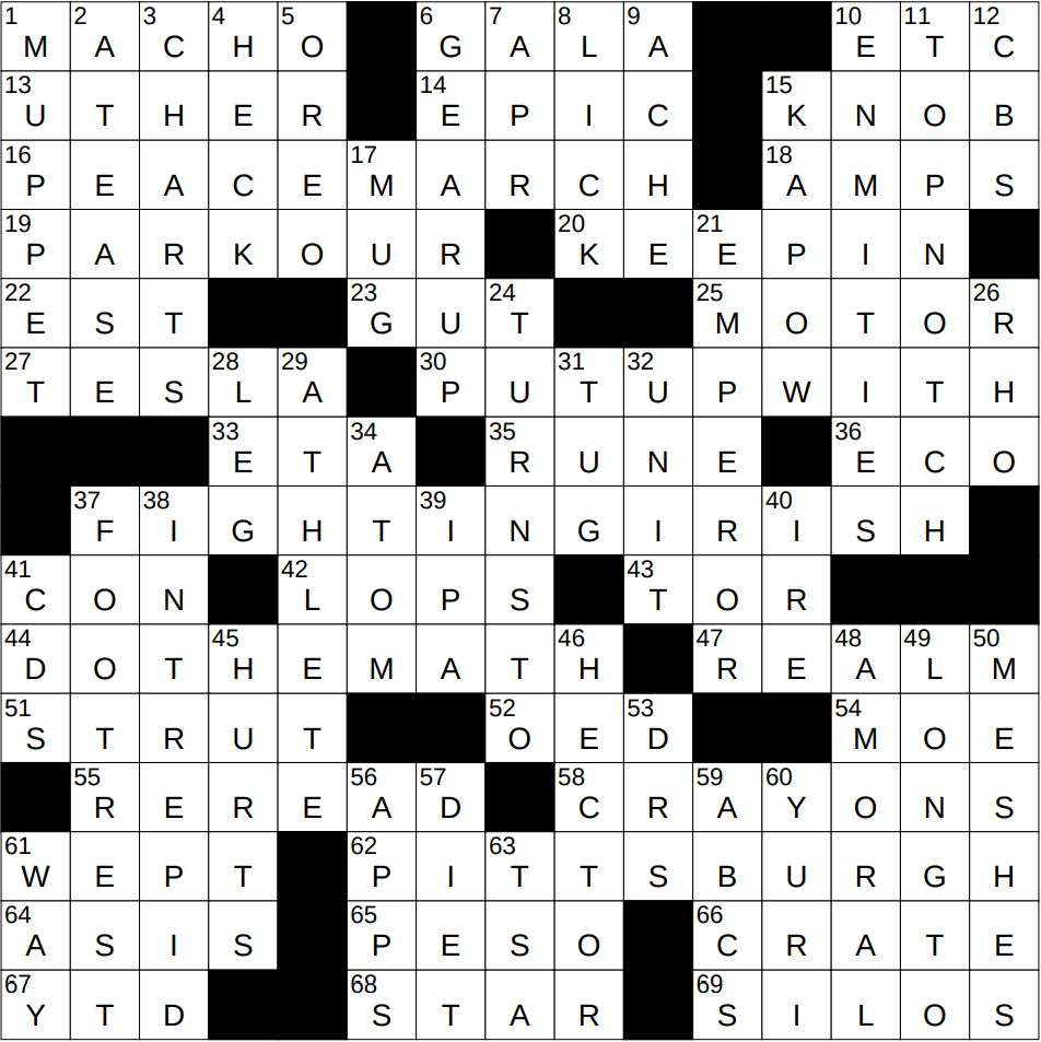 0507 25 NY Times Crossword 7 May 25 Wednesday NYXCrossword