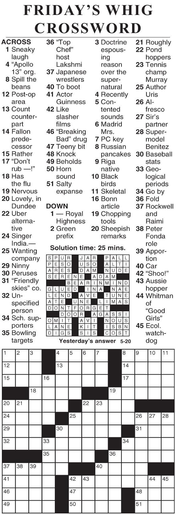 spill the beans crossword