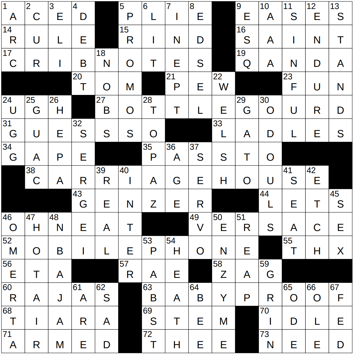0521 24 NY Times Crossword 21 May 24 Tuesday NYXCrossword