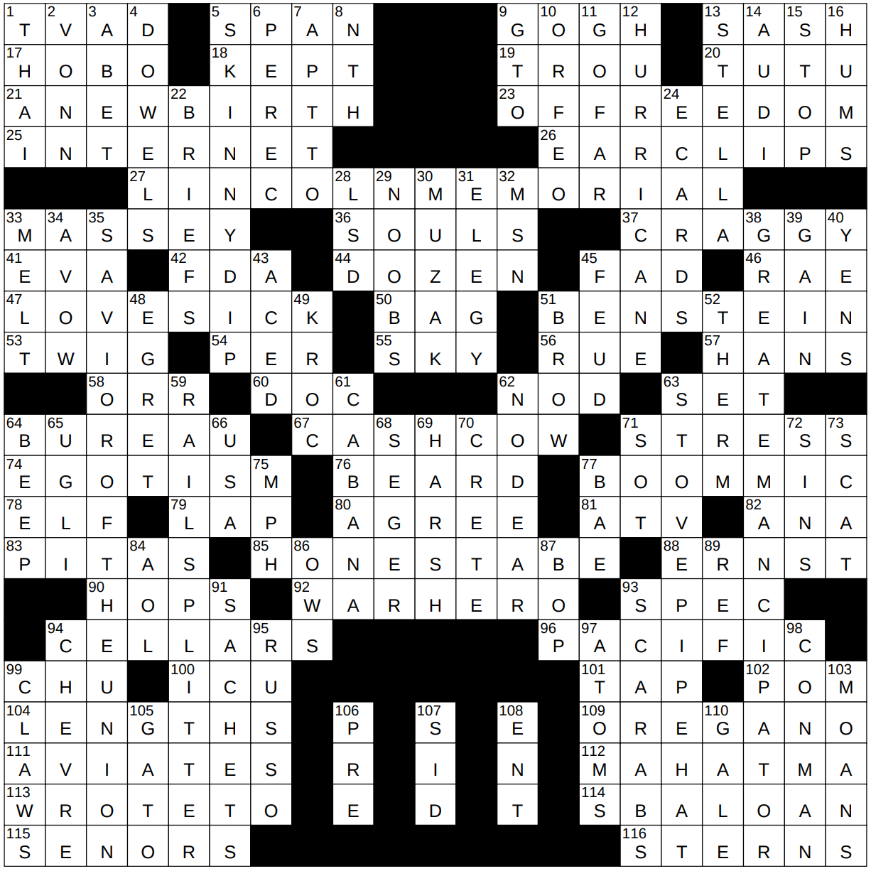 baby in a cave nyt crossword