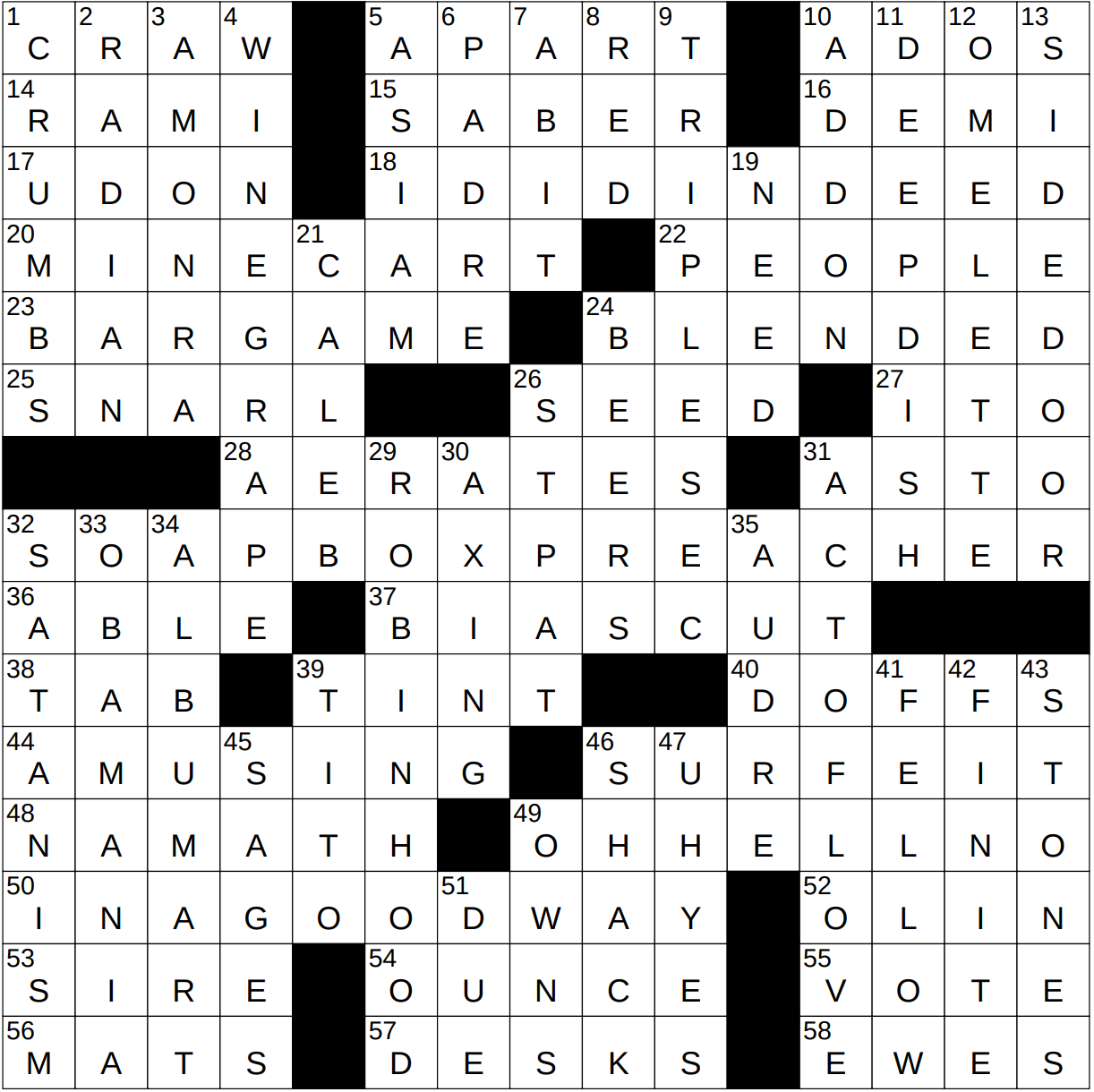 0607 24 NY Times Crossword 7 Jun 24 Friday NYXCrossword