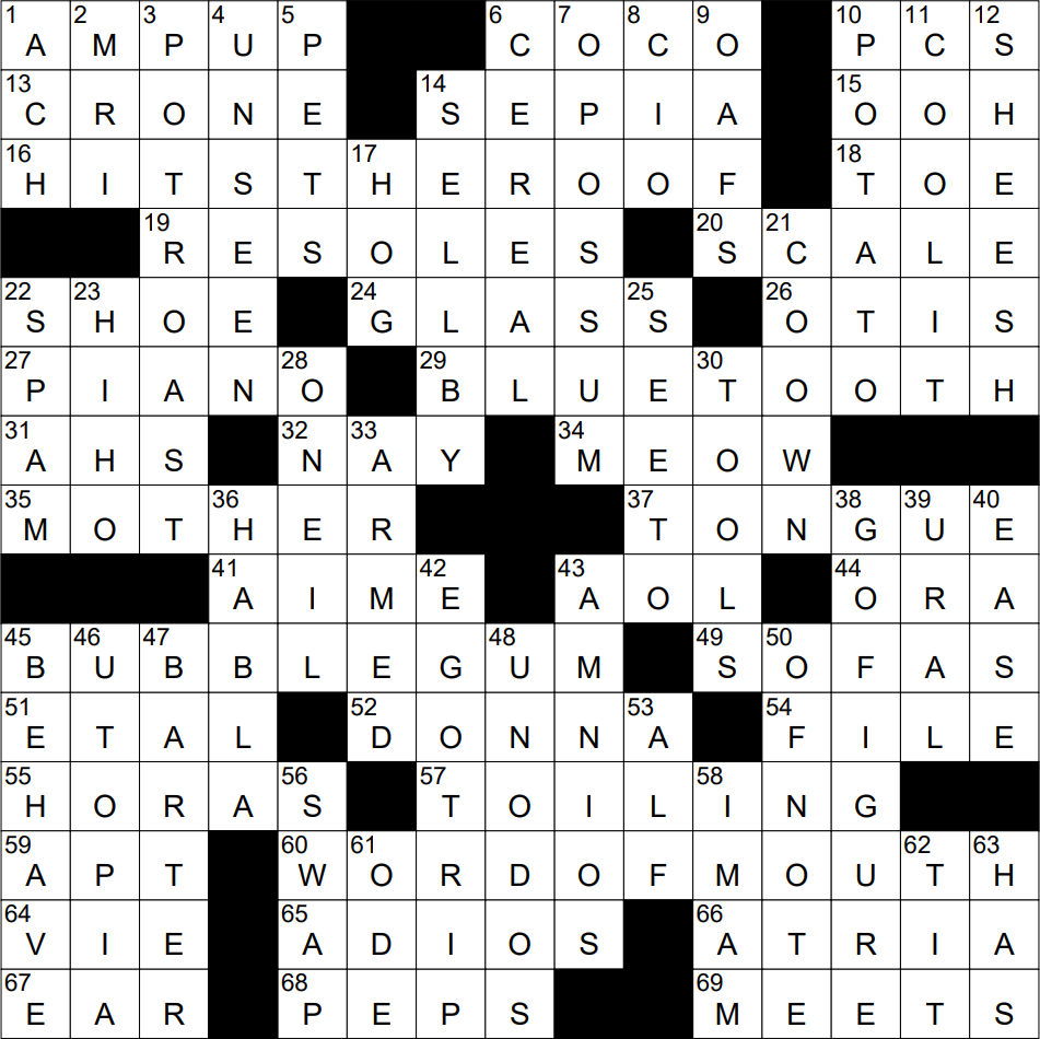 0612 23 NY Times Crossword 12 Jun 23 Monday NYXCrossword