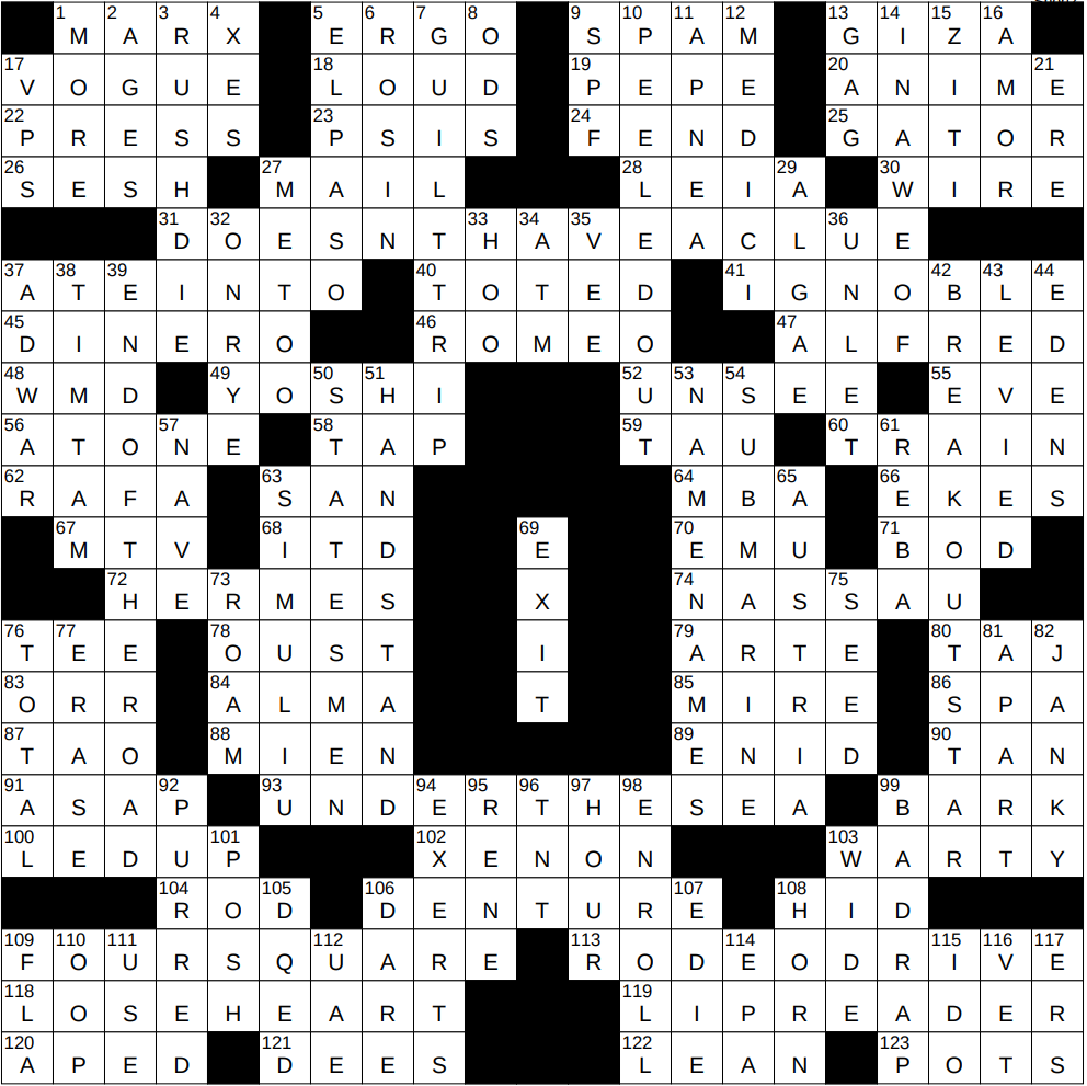 ny times crossword solution
