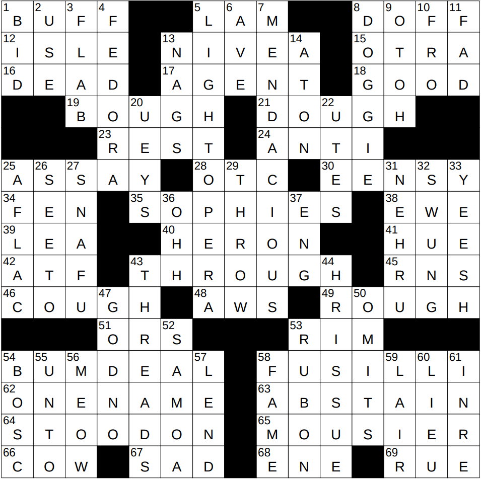 ahead of our time nyt crossword