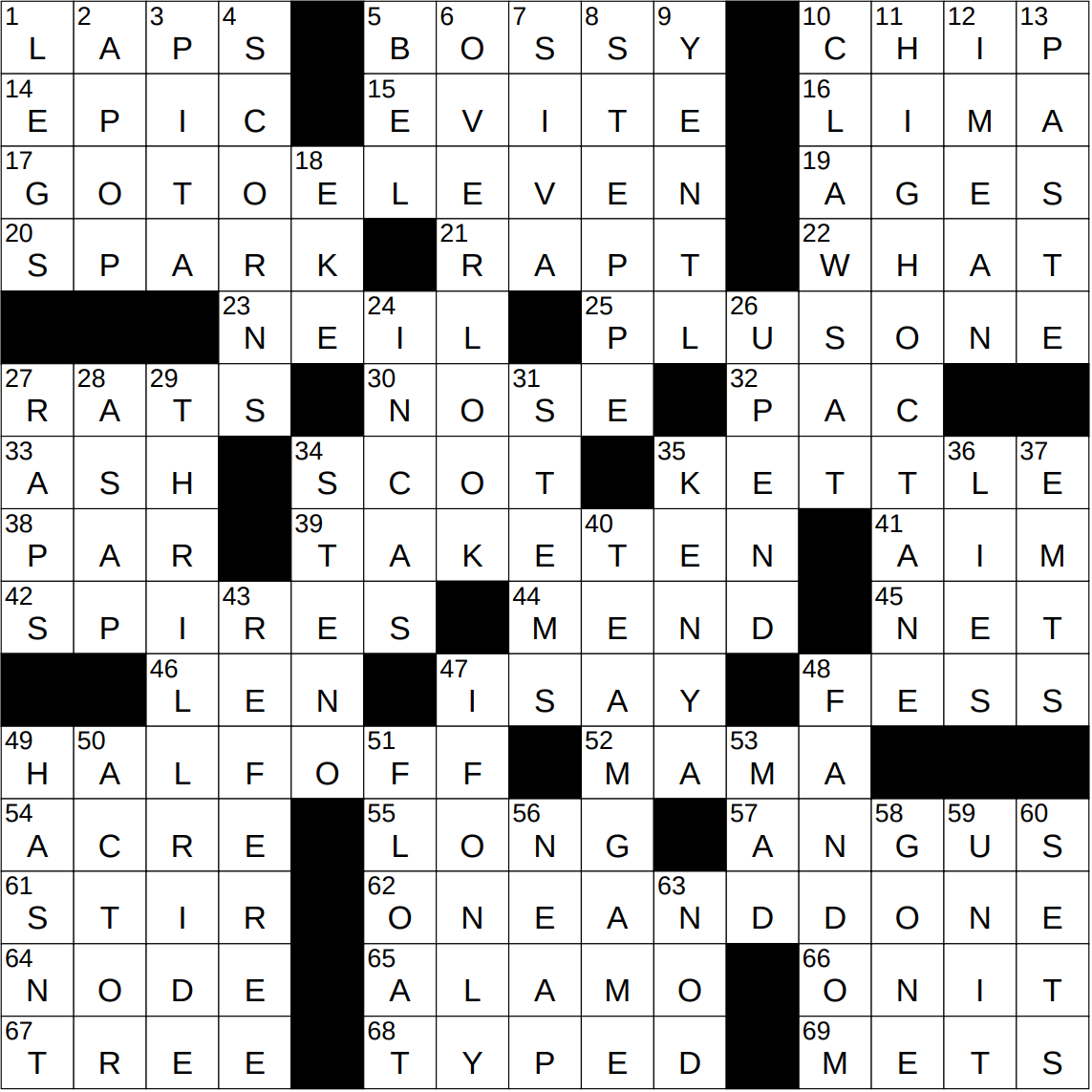 0814 23 NY Times Crossword 14 Aug 23 Monday NYXCrossword