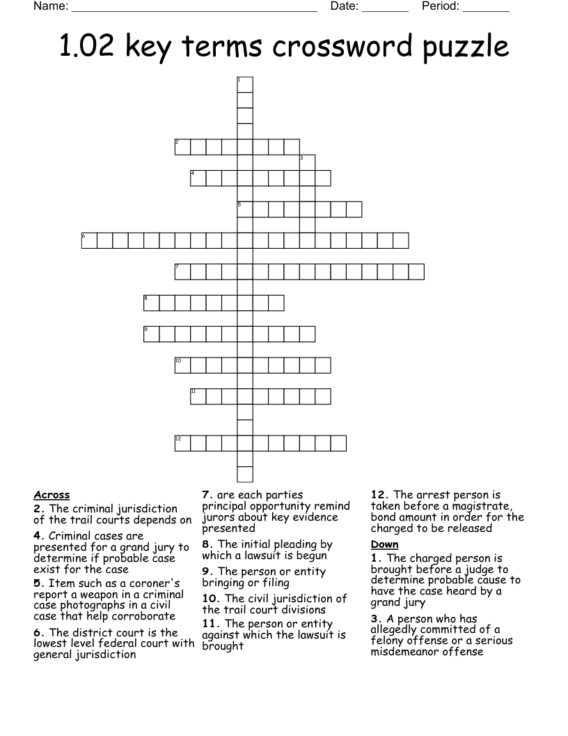 1 02 Key Terms Crossword Puzzle WordMint