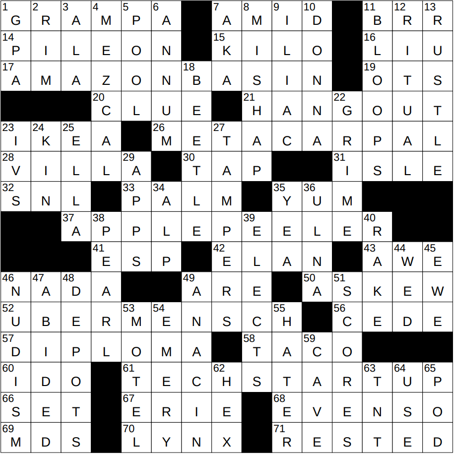 1009 23 NY Times Crossword 9 Oct 23 Monday NYXCrossword