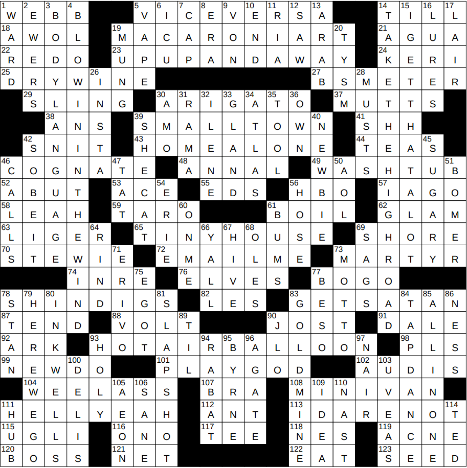 villain in othello crossword clue