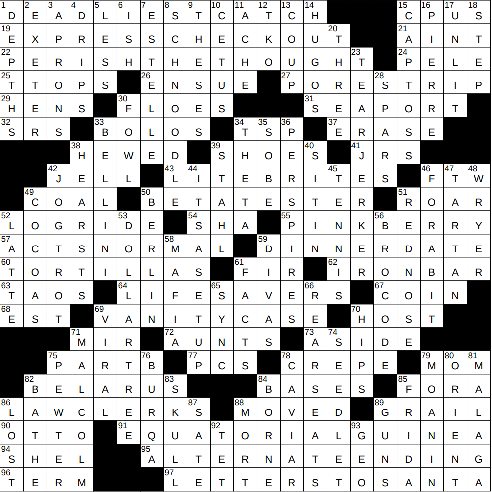 make a face say nyt crossword