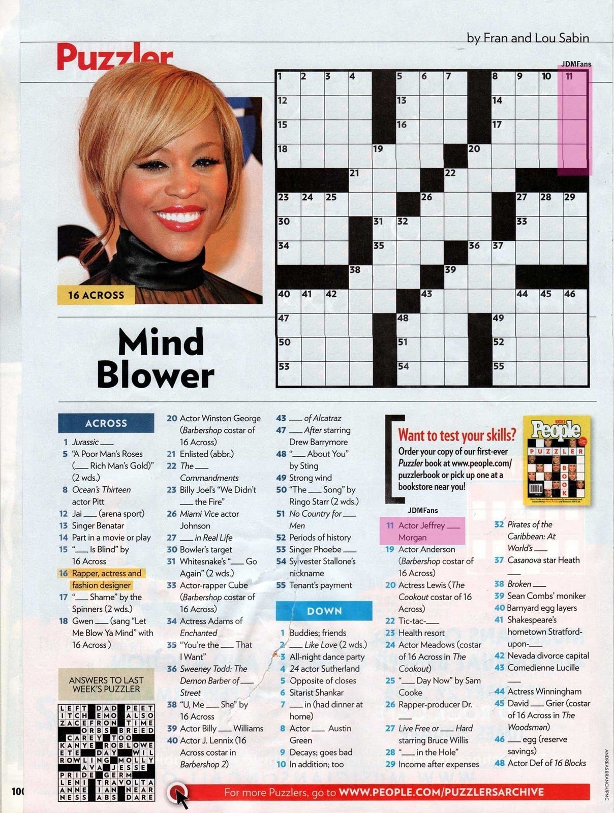 crossword puzzle in people magazine