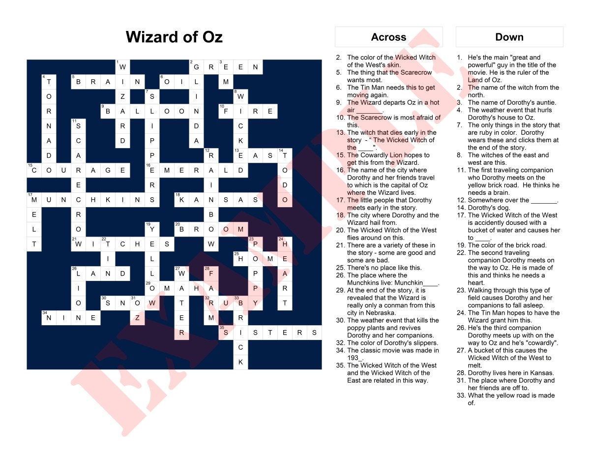 76 130 Word Puzzle Clues Right Side Personalized Crossword Puzzles