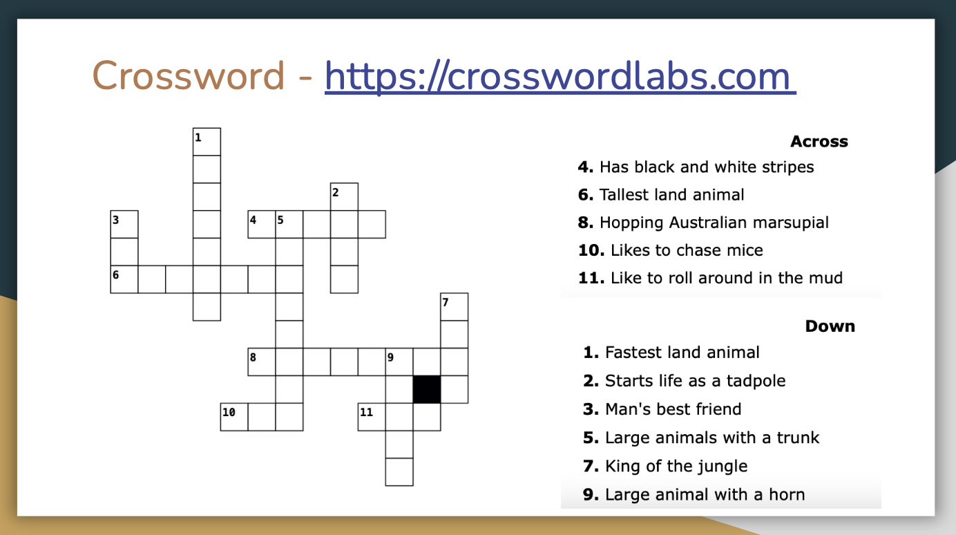 make a basket for example crossword