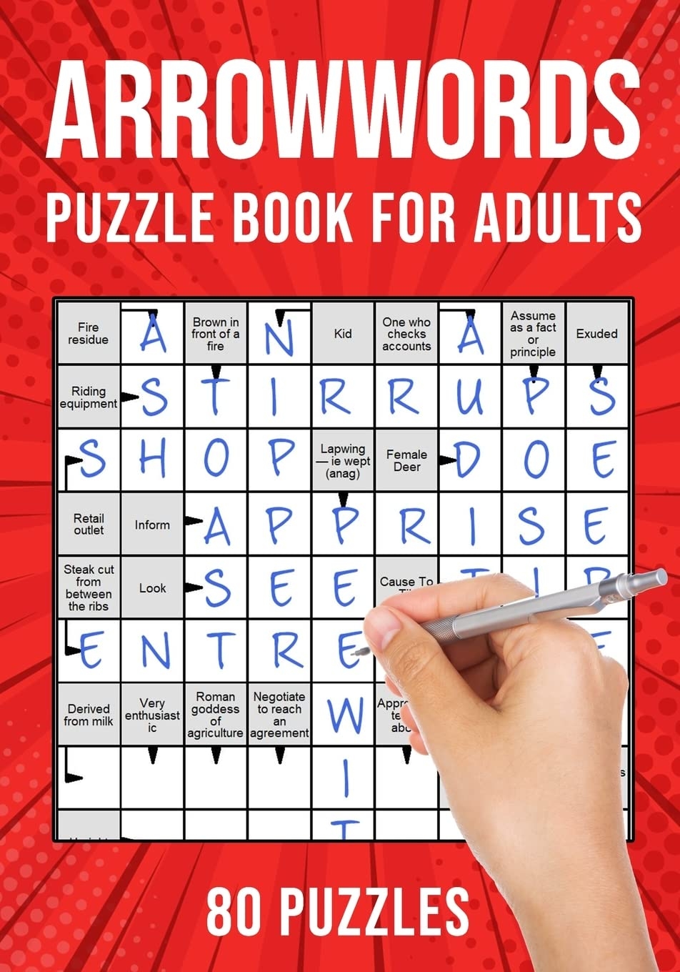 Amazon Arrowwords Puzzle Books For Adults Arrow Words Crossword Activity Book 80 Puzzles UK Version 9798647254764 Publishing Puzzle King Books