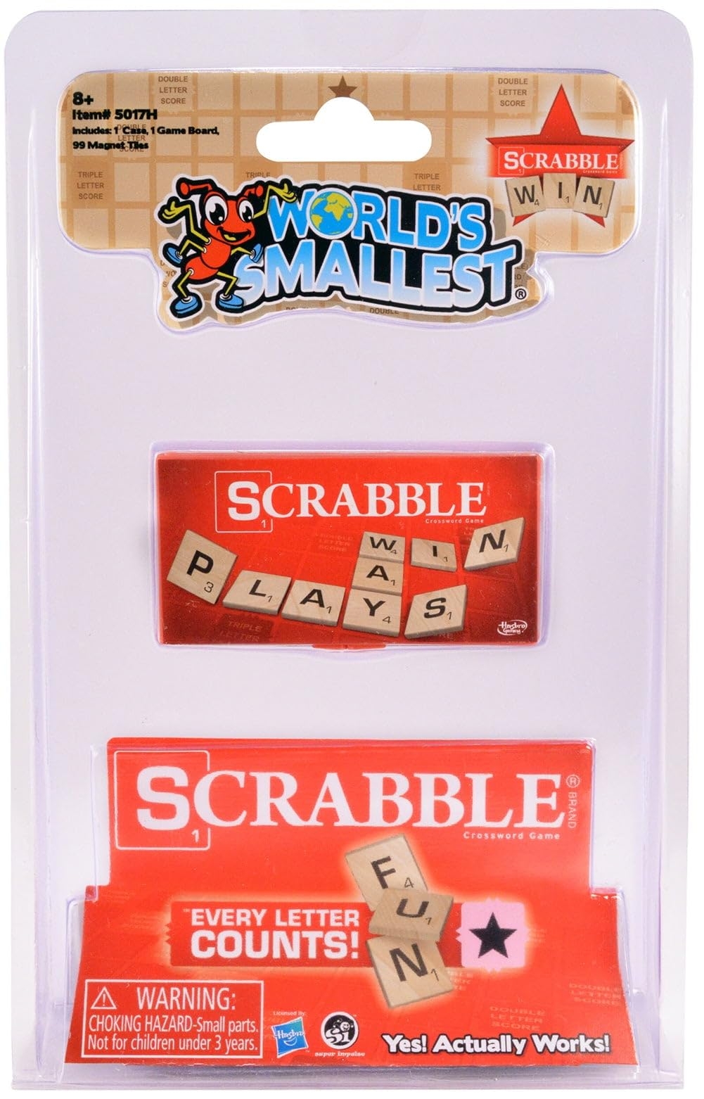 Amazon World s Smallest Scrabble Miniature Magnetic Board 98 Letters 5 Blank Tiles Portable Case Family Game Classic Scrabble Game Perfect For Stocking Stuffers Easter Gifts Party Favors Ages 8 Toys Games