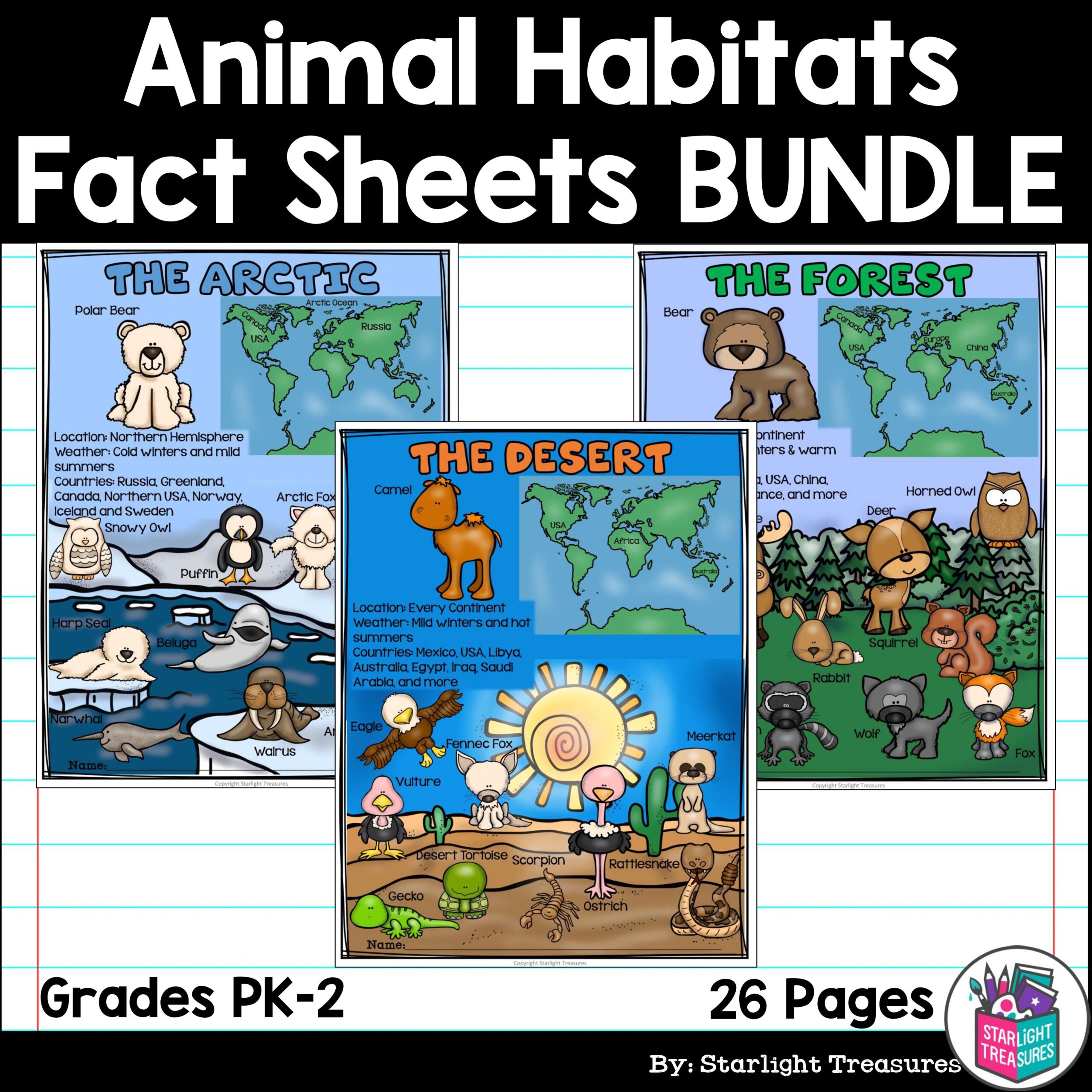 Animal Habitats Fact Sheets Arctic Desert Forest Ocean Tundra And More Classful