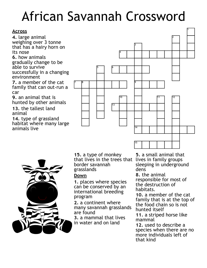 Animals And Their Habitat Crossword WordMint