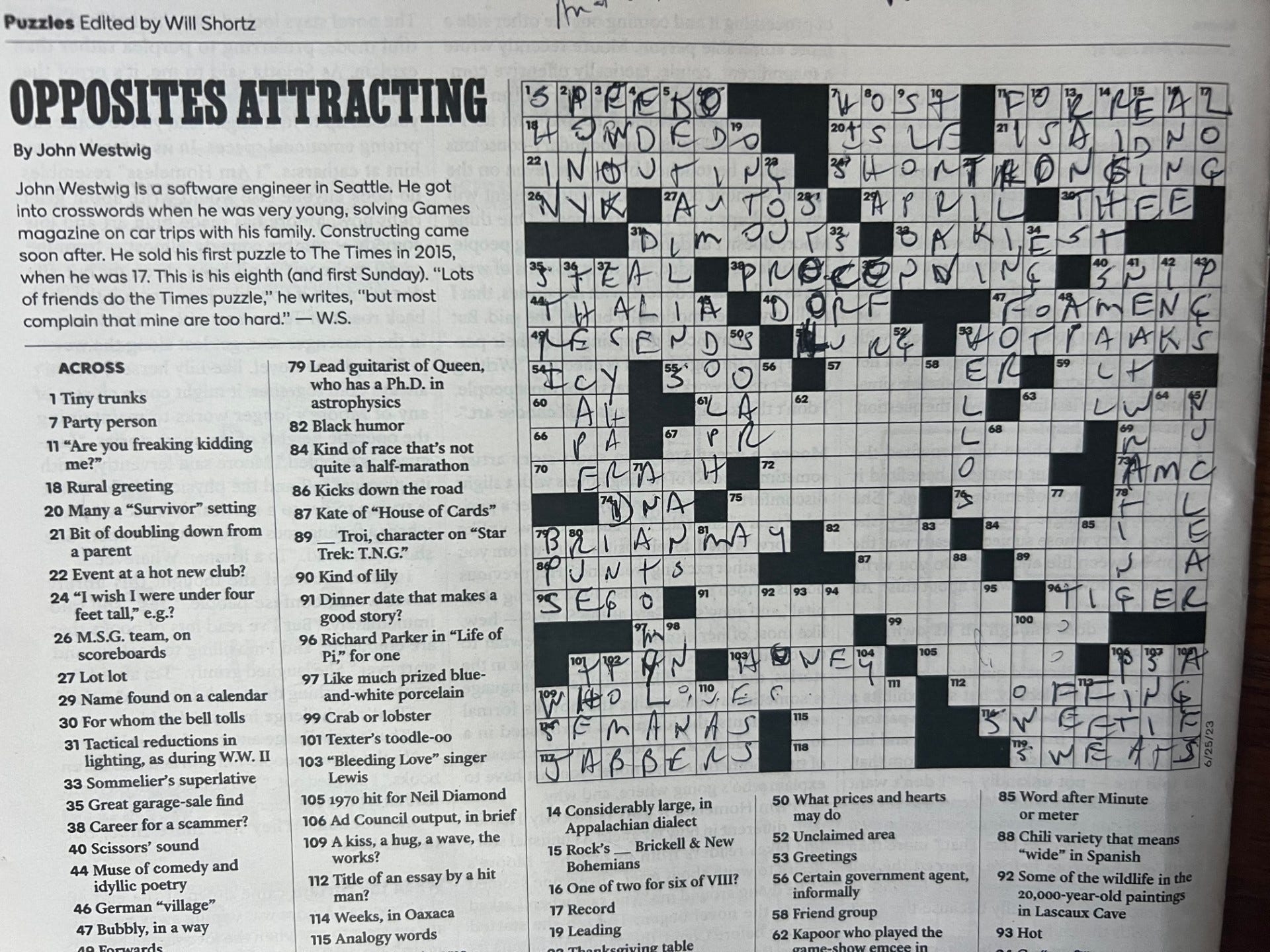 new york times crossword seattle