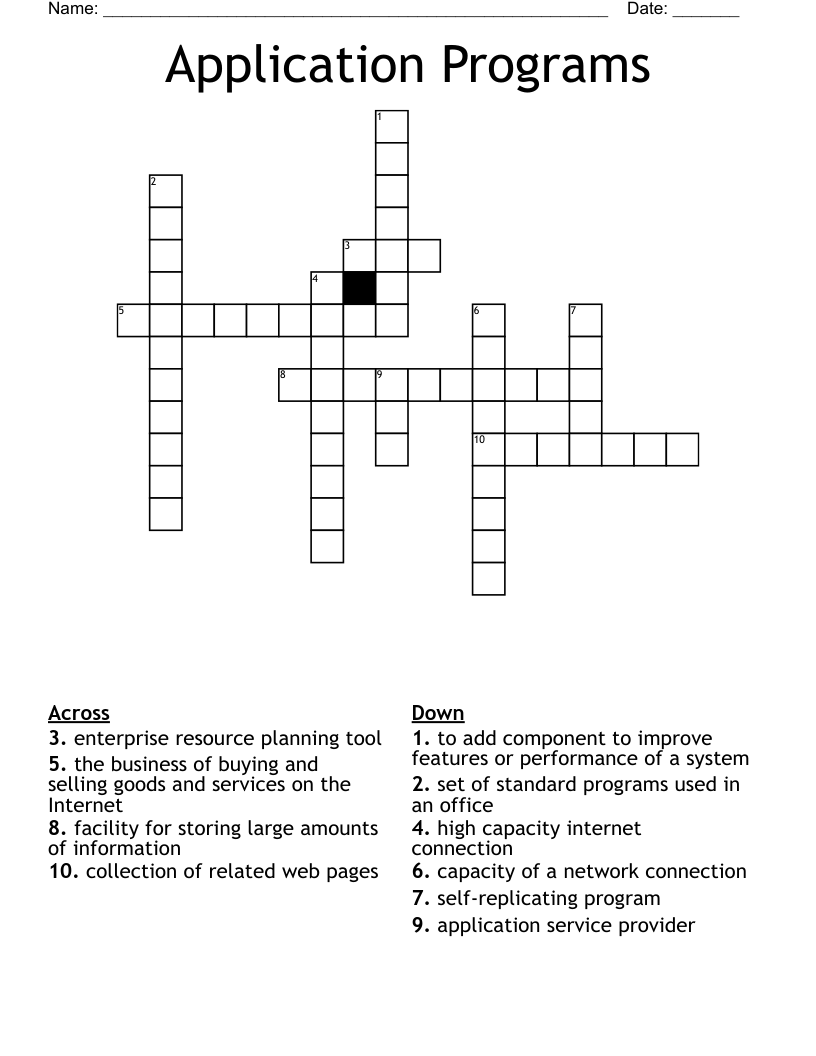 Application Programs Crossword WordMint