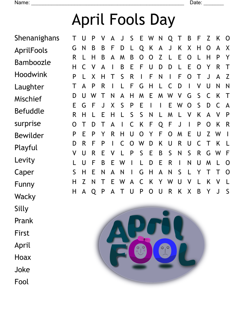 April Fool s Day Crossword WordMint