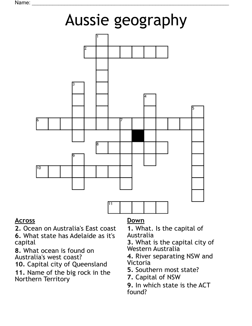 Australian Geography Word Search WordMint