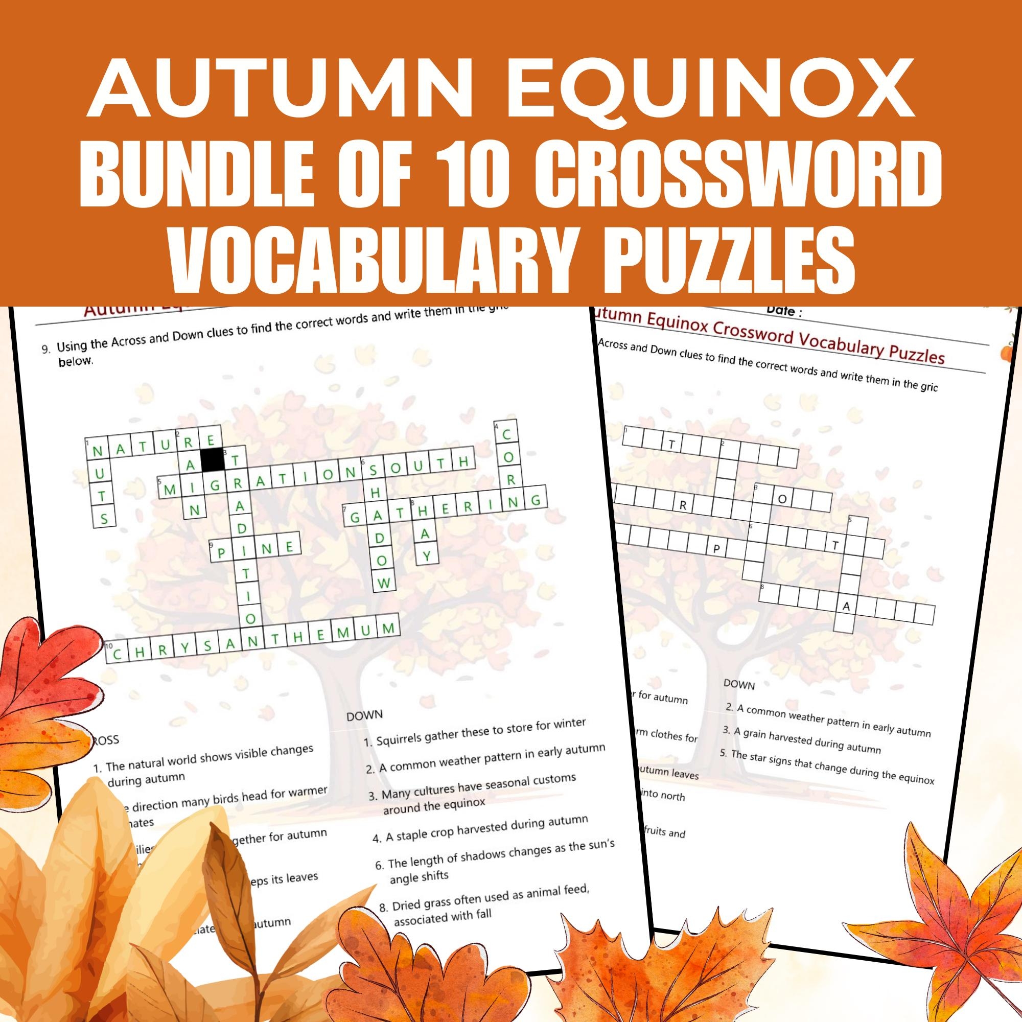 Autumn Equinox Fall Equinox Bundle Of 10 Crossword Puzzles Vocabulary Sub Plan Printable Autumn Party Games Halloween Instant Download Etsy Autumn Equinox Fall Equinox Bundle Of 10 Crossword Puzzles Vocabulary Sub Plan Printable Autumn Party Games Halloween Instant Download Etsy