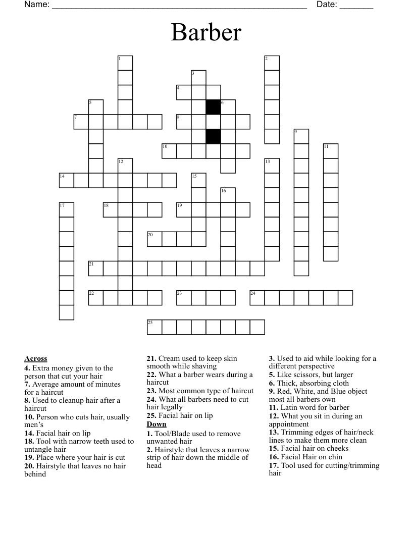 Barber Crossword WordMint