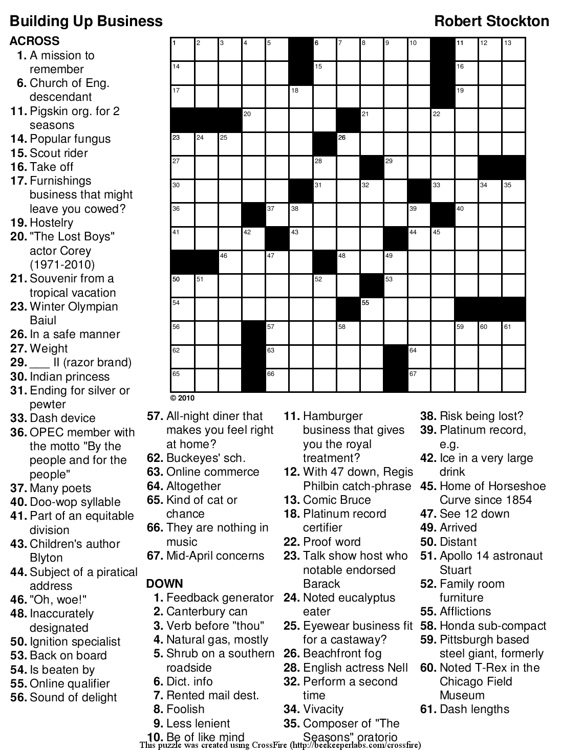 crossword puzzles free online