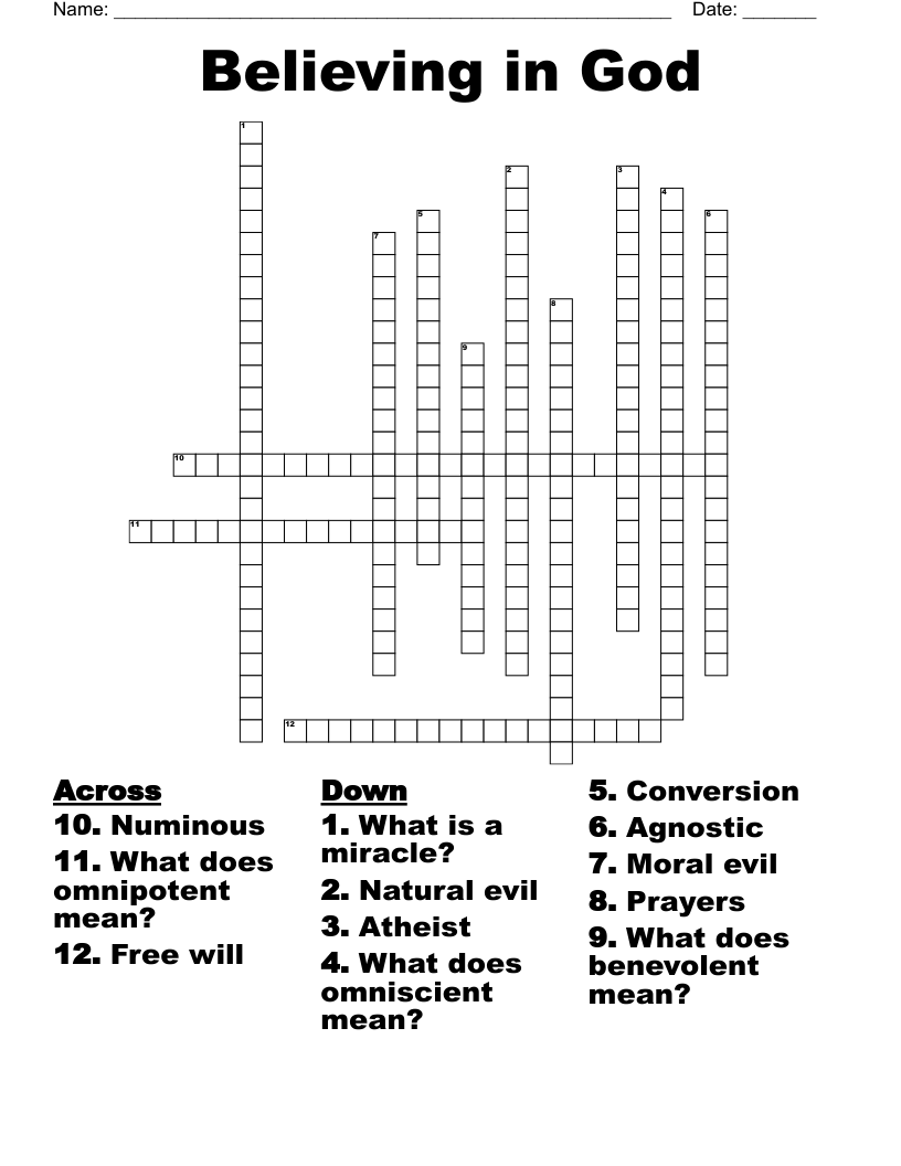 Believing In God Word Search WordMint