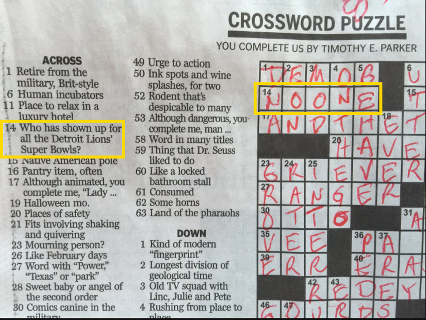 Boston Globe Crossword Trashes The Lions And I Will Not Tolerate This Crap Pride Of Detroit