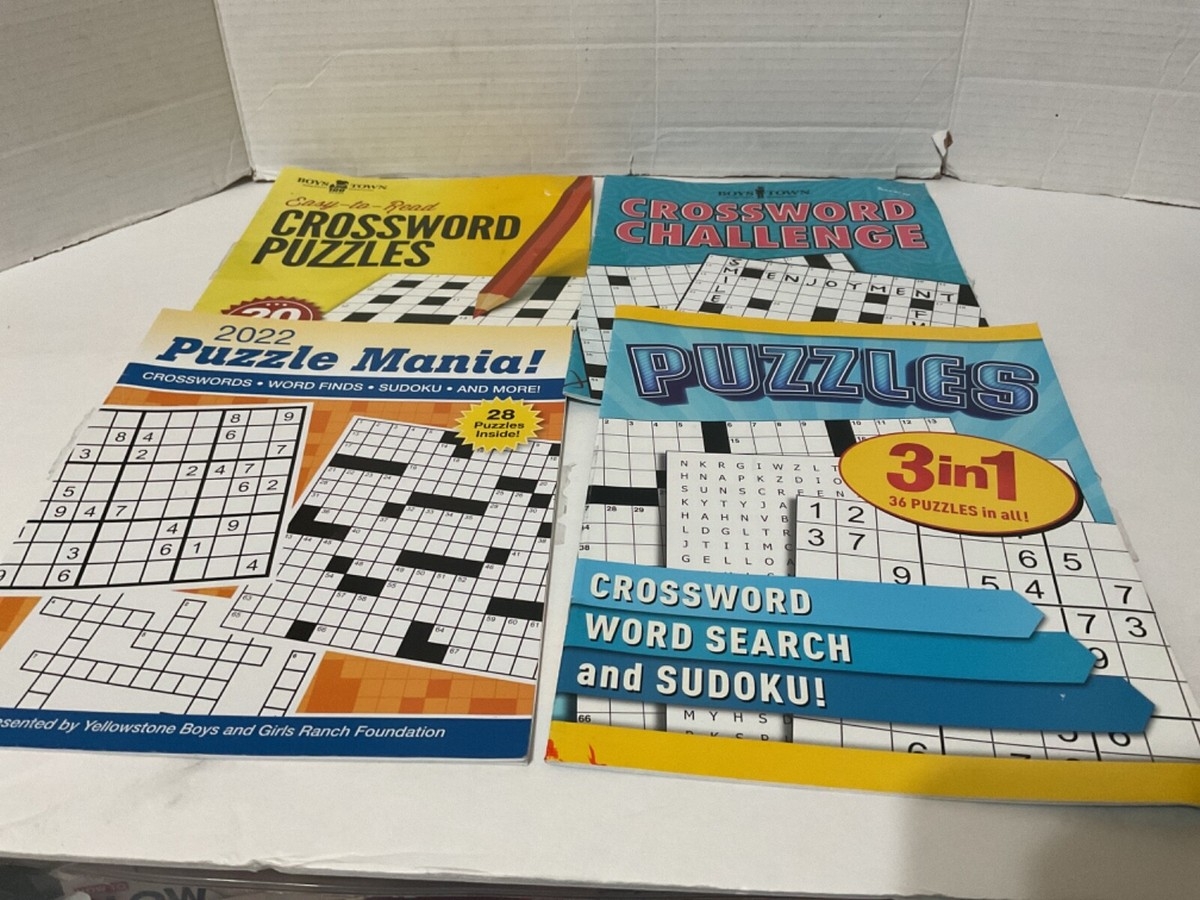 BOYS TOWN Crossword Puzzles 2 3 In 1 1 Puzzle Mania Magazine Lot Of 4 EBay