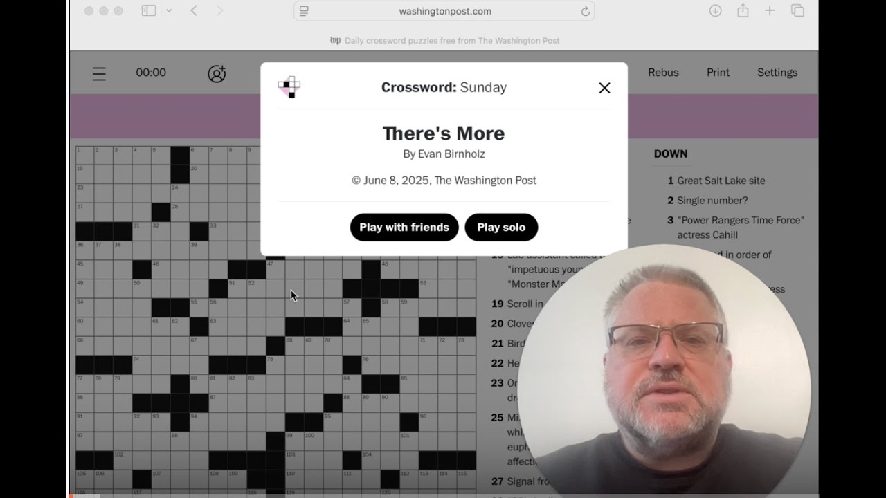 But Wait There s More Washington Post Sunday Crossword By Evan Birnholz From 8 June 2025 YouTube