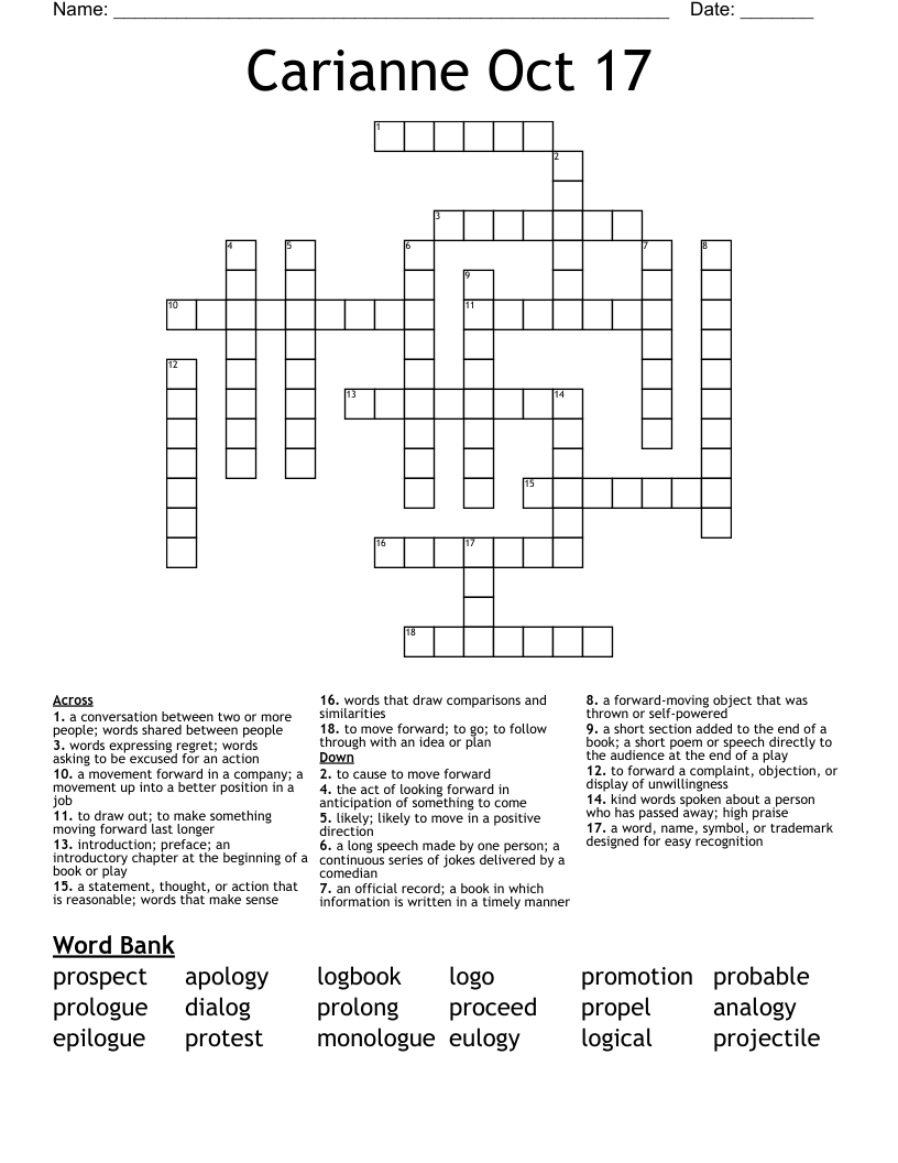 Carianne Oct 17 Crossword WordMint
