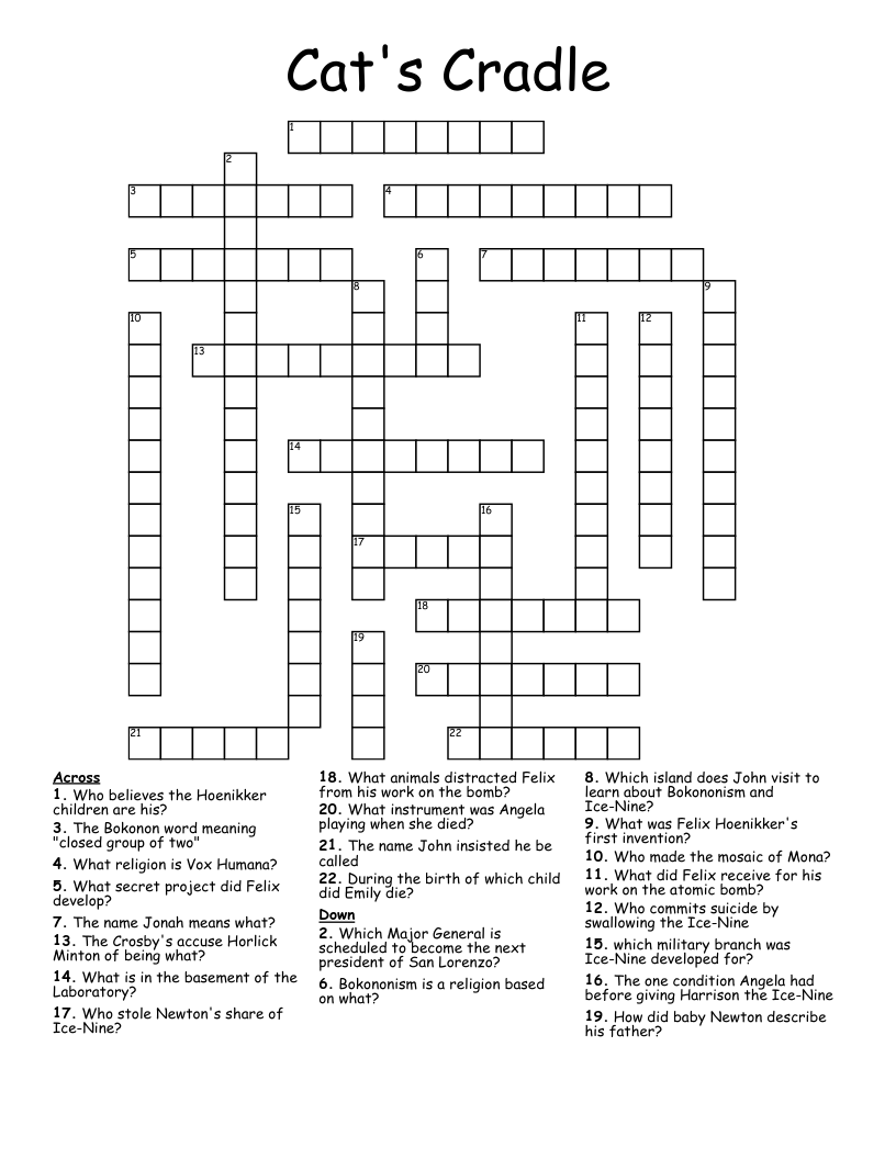Cat s Cradle Crossword WordMint