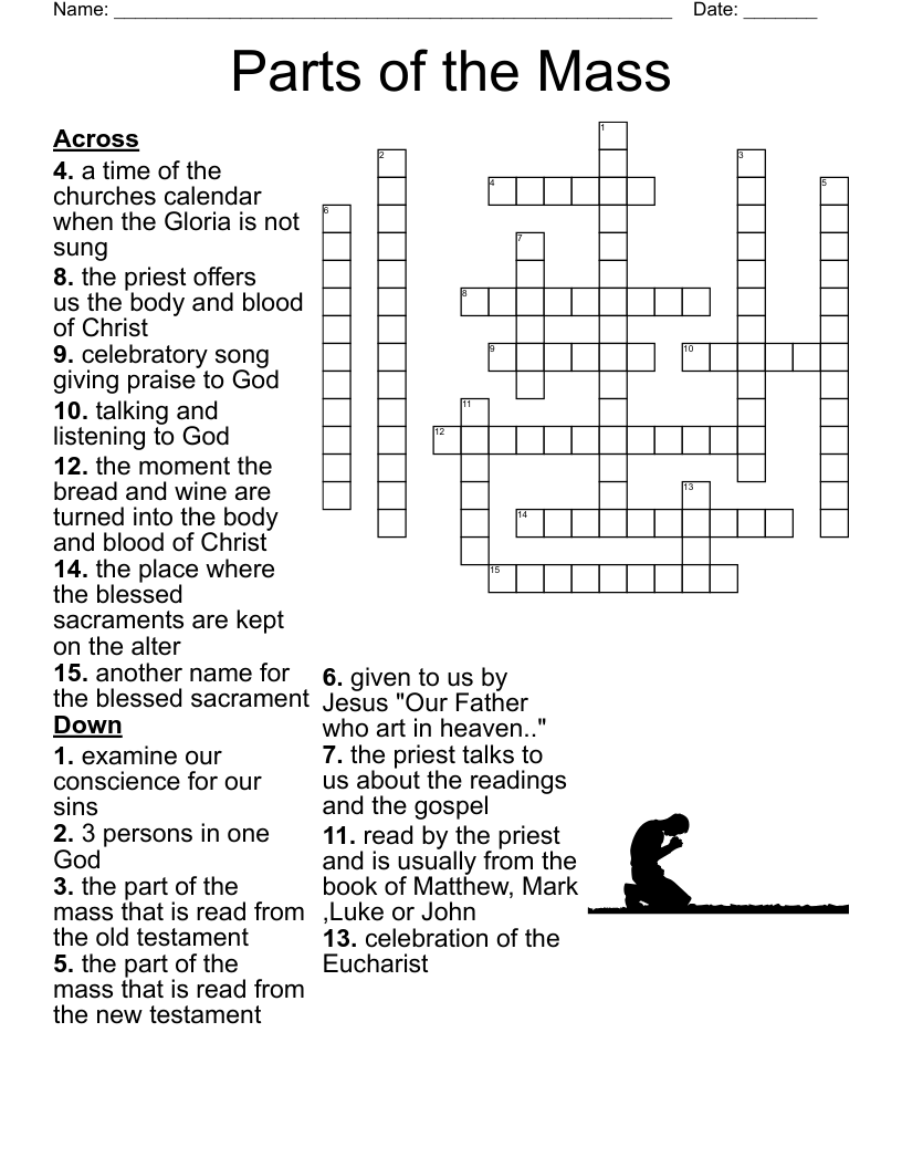 Catholic Things Crossword WordMint