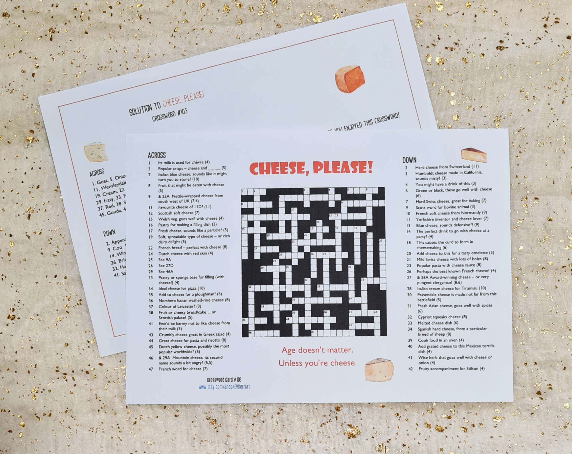 Cheese Please Printable Crossword Cheese Themed Crossword Puzzle Etsy Canada