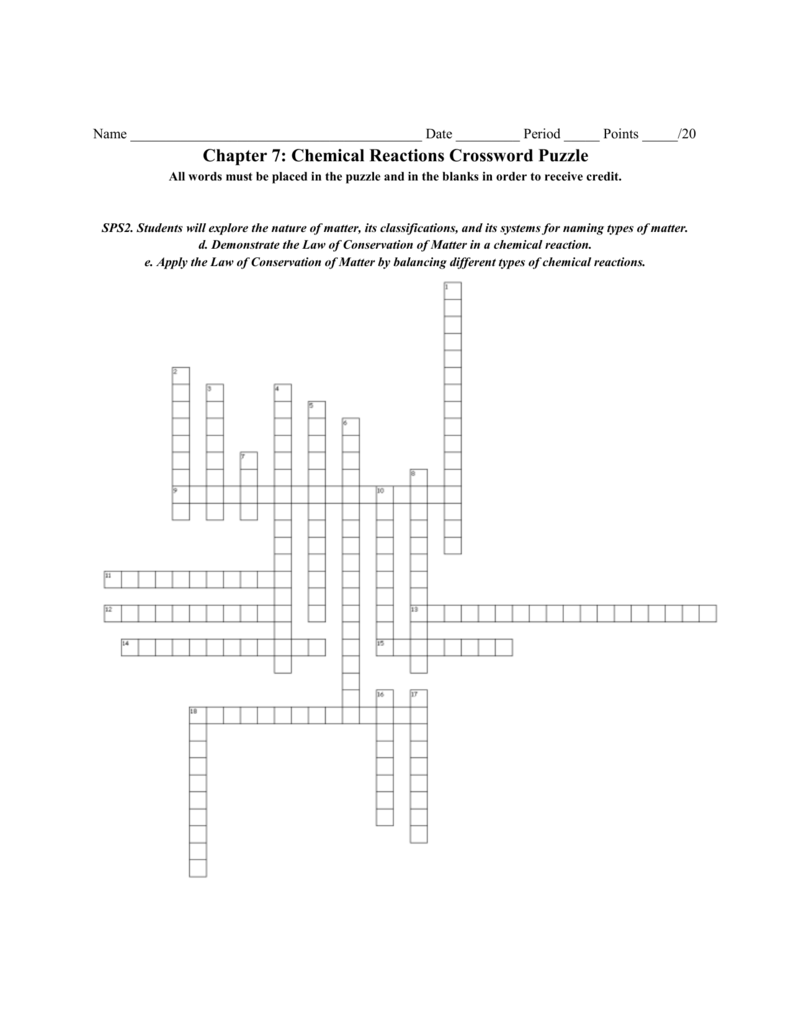chemical formula crossword answer key