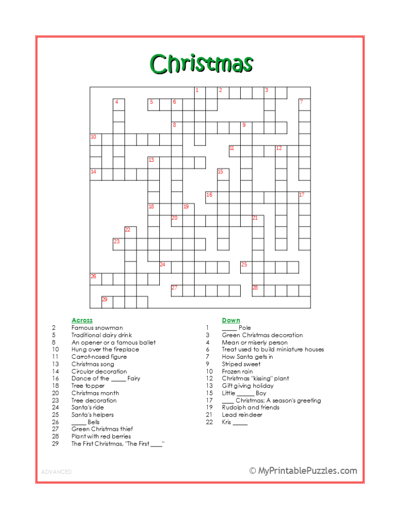 printable crossword puzzles pdf