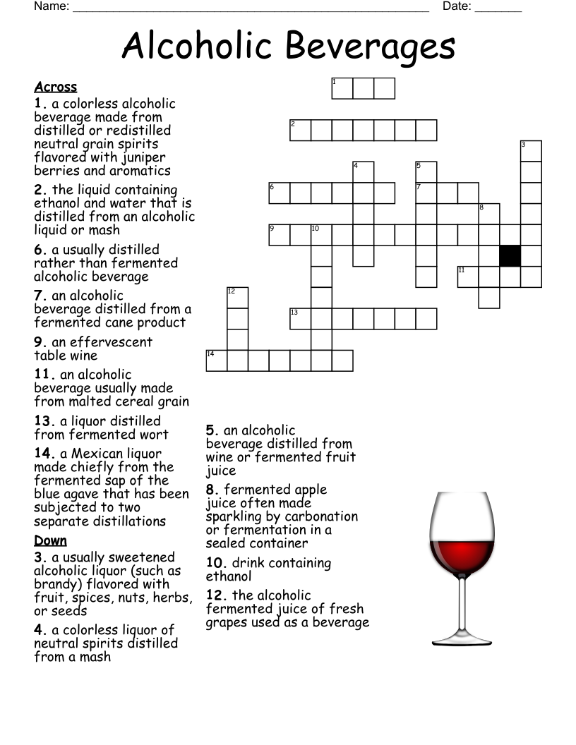gin and campari cocktail crossword
