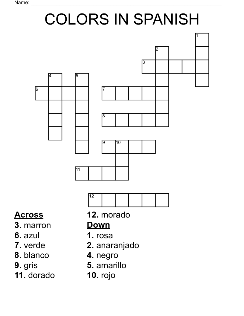 this in spanish crossword clue