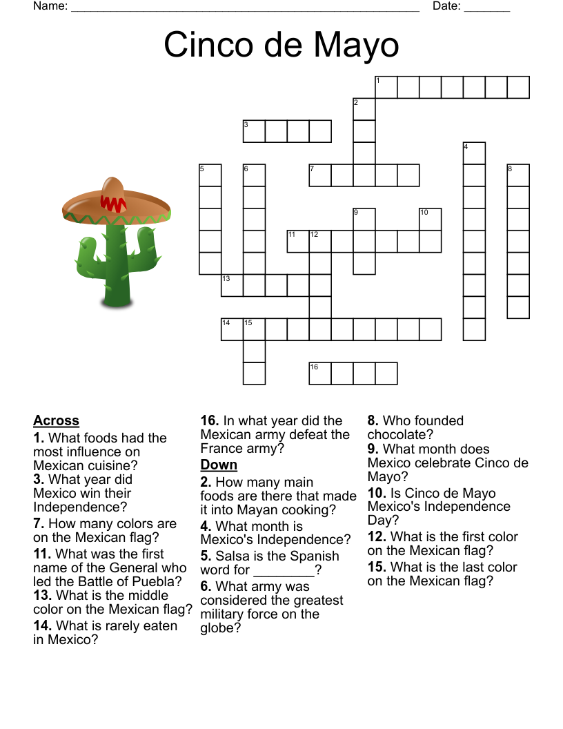 Comidas Crossword WordMint