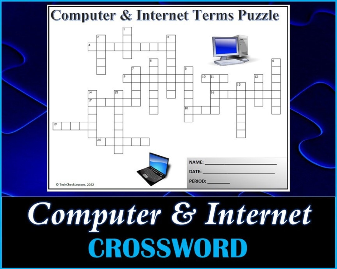 Computer Internet Terminology Crossword Puzzle Worksheet DIGITAL DOWNLOAD Etsy