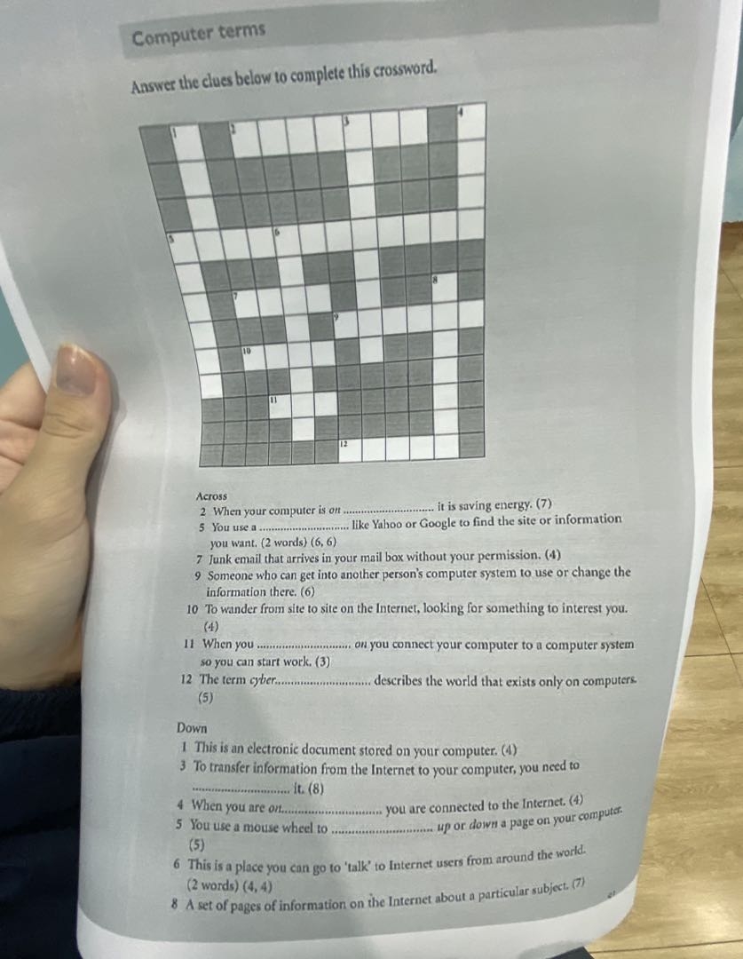 computer network lingo crossword puzzle