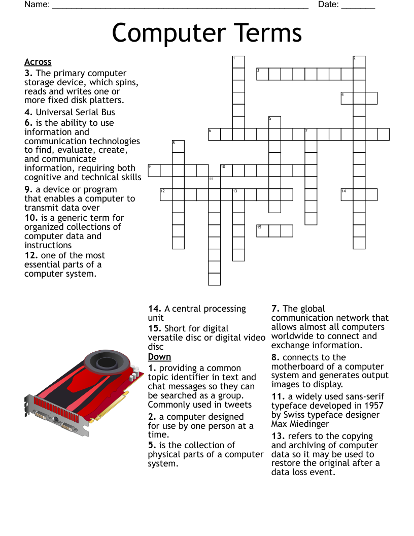 Computer Terms Crossword WordMint
