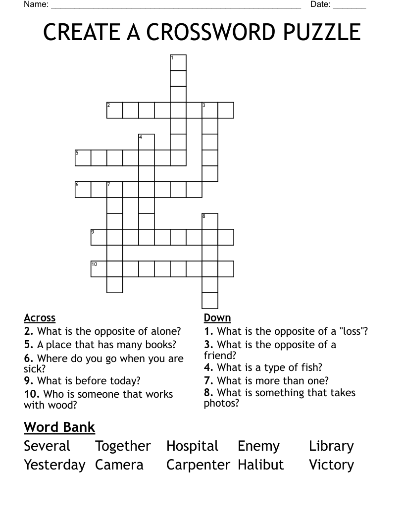 create a crossword puzzle
